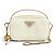 Saffiano Prada Mini-Tasche mit Kettenriemen Weiß