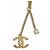 Chanel Coco Mark Quilted Rhinestone Necklace Golden