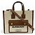Borsa Tote 2-Way Mini Freya in tela e pelle Burberry Marrone Crudo