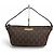 Pouch accessori in pelle e tela GG Vintage di Gucci Marrone scuro