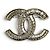 Broche Chanel Coco Mark Logo Stitch Plata Dorado