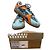 Desigual mehrfarbige Sneaker aus Leder und Wildleder Blau Mehrfarben Orange Hellblau