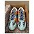 Desigual mehrfarbige Sneaker aus Leder und Wildleder Blau Mehrfarben Orange Hellblau - Ansicht 2