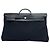 Hermès Borsa Boston Hermes Herbag GM Toile Officier e Pelle Nero