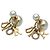 Orecchini eleganti in oro e bianco Christian Dior D'oro