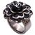 Chanel Ring für Damen mit Camellia-Design Schwarz Silber - Ansicht 3