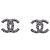 Orecchini Chanel in strass argento