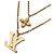Collier Louis Vuitton strass doré - vue 3