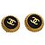 Orecchini Chanel in metallo nero e oro D'oro