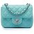 Chanel Blue Mini Square Classic Lambskin Single Flap
