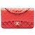 Chanel Orange Medium Classic Lambskin Double Flap Rosso Arancione