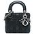 Autre Marque Dior Black Mini Iridescent Lambskin Cannage Lady Dior Nero
