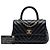 Borsa Chanel Mini Chevron Coco Top Handle in pelle di vitello invecchiata nera Nero - vista 7