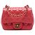 Chanel Pink Mini Square Classic Patent Single Flap Rosa
