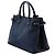 Borsa Satchel Banner Burberry in camoscio e pelle di vitello blu Medium Blu navy - vista 2