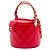 Chanel Runder Vanity Case aus rotem gestepptem Lammleder mit Henkel und CC-Kette - Ansicht 2