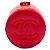 Chanel Runder Vanity Case aus rotem gestepptem Lammleder mit Henkel und CC-Kette - Ansicht 3