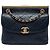 Chanel Blue CC Bicolor Quilted Calfskin Double Sided Flap Blu navy