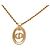 Autre Marque Collana Dior Gold Plated Strass CD Logo Oval Pendant Necklace D'oro - vista 3