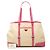 Tote Prada em lona com bolso frontal e acabamentos em couro com tachas, bege Rosa - vista 7