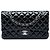 Chanel Black Medium Classic Patent Double Flap Nero