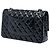Chanel Black Medium Classic Patent Double Flap Nero - vista 2