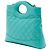 Borsa Shopping Chanel Blue Mini Quilted Shiny Lambskin 31 Turchese - vista 2