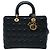 Autre Marque Dior Black Large Lambskin Cannage Lady Dior Nero