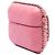 Mini Vanity Case Chanel in lambskin matelassé rosa con catena - vista 2