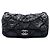 Chanel Black Medium Quilted Crinkled Calfskin Ultra Stitch Flap Nero