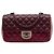 Chanel Red Paris Edinburgh Medium Classic Tricolor Lambskin Single Flap Rosso Bordò