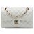 Chanel White Small Classic Caviar Double Flap Bianco Bianco sporco
