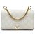 Chanel White Small Quilted Calfskin Pearl CC Accordion Flap Bianco Crudo