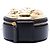 Clutch rotonda Chanel Black CC in pelle di agnello e metallo con Camelia e catena Nero - vista 3