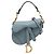 Autre Marque Borsa Saddle Dior in micro pelle di capra blu Blu chiaro