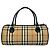 Borsa Boston Burberry Beige Haymarket Check Canvas - vista 2