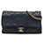 Chanel Blue Jumbo Quilted Iridescent Calfskin Triple Stitched Flap Blu navy