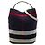 Burberry Ashby Bucket Bag aus Mega Check Canvas in Blau, Größe Medium