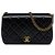 Chanel Black Paris Rome Quilted Lambskin Gold Bar Flap Nero