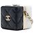 Chanel White Bicolor Quilted Lambskin Cube Clutch mit Kette Weiß Roh - Ansicht 2