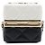 Chanel White Bicolor Quilted Lambskin Cube Clutch mit Kette Weiß Roh - Ansicht 3