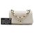 Chanel White Medium Quilted Lambskin Twist Chain Enamel CC Flap Bianco Crudo - vista 7