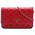 Portafoglio Chanel Red CC Quilted Lambskin Wallet on Chain Rosso