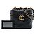 Petit vanity case Chanel en veau matelassé noir avec chaîne et barrette - vue 7