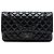Chanel Black Medium Classic Shiny Crumpled Calfskin So Black Double Flap Nero