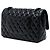Chanel Black Medium Classic Shiny Crumpled Calfskin So Black Double Flap Nero - vista 2