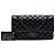 Chanel Black Medium Classic Shiny Crumpled Calfskin So Black Double Flap Nero - vista 7