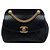 Chanel Black Small Quilted Lambskin Curved Flap Nero