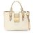 Borsa a mano 2-Way Miu Miu Madras Bianco D'oro