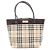 Borsa a mano Burberry Nova Check Marrone Beige